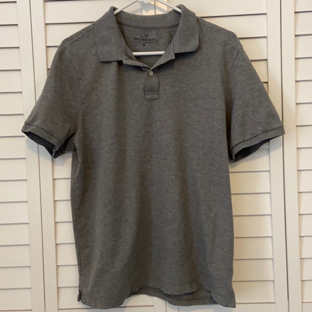 Men’s Vineyard Vines Gray Polo Medium